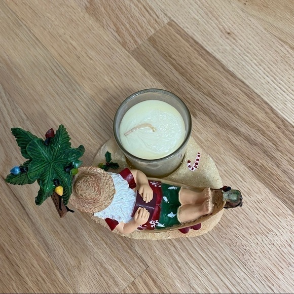 Yankee Candle Santa On Vacation Votive Candle Christmas Palm Tree Hammock - Picture 3 of 5